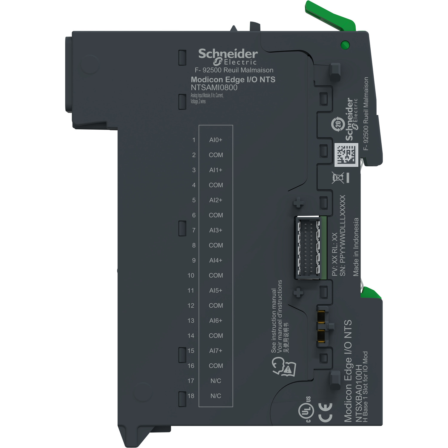 NTSAMI0800K - Analog Input Module + Base, 8 In, Current, Voltage