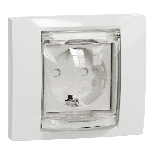 Priza Noua Unica 2P 16A Alba cu Capac, NU003718, Schneider Electric - Schneider [1]