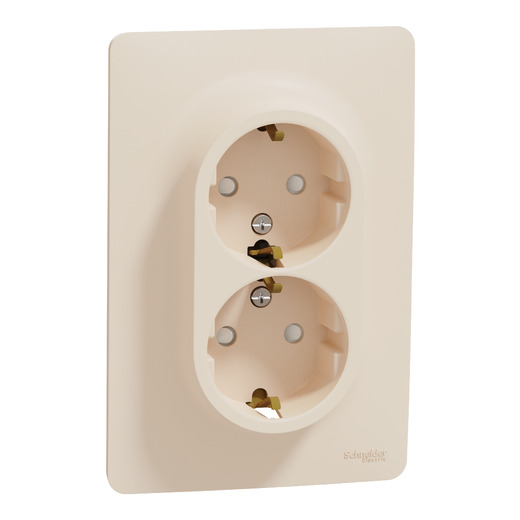 Priza Dubla Noua Unica 2P 16A Crem NU206744, Schneider Electric - Schneider [1]