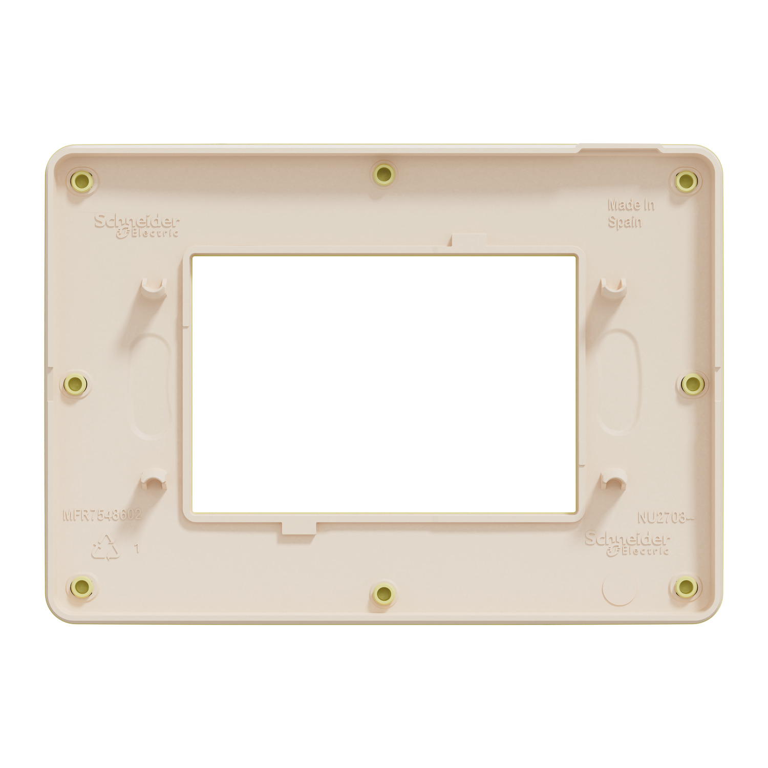 NU270312 - Cover frame, New Unica, 1 gang, 3 modules, light green 