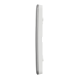 NU280655F Plaque de finition triple Unica Studio Métal, alu liseré blanc, clipsable