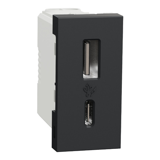 Priza USB Noua Unica 1m A+C 15w Antracit , NU301654, Schneider Electric - Schneider [1]