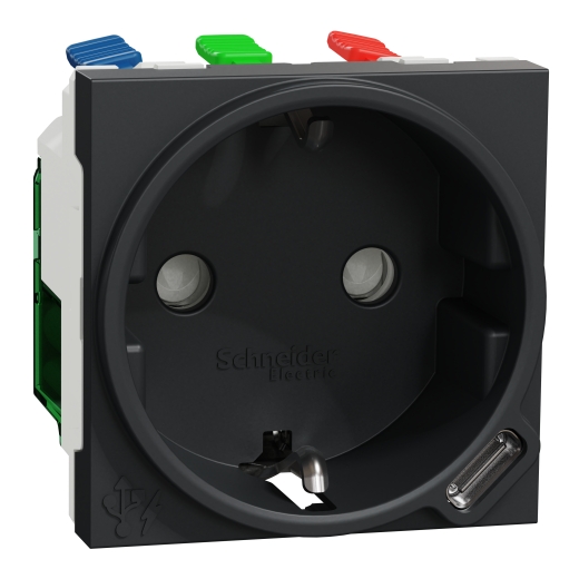 Priza Noua Unica Simpla + USB C 10.5w 2P+E 16A Antracit NU301754, Schneider Electric - Schneider [1]
