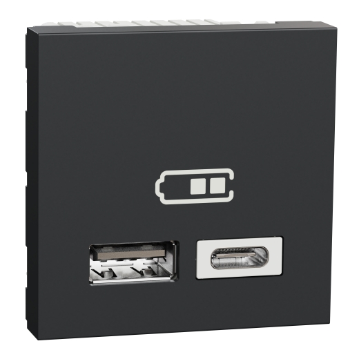 Priza USB 2.0 Noua Unica 2m A+C 15w Antracit , NU301854, Schneider Electric - Schneider [1]
