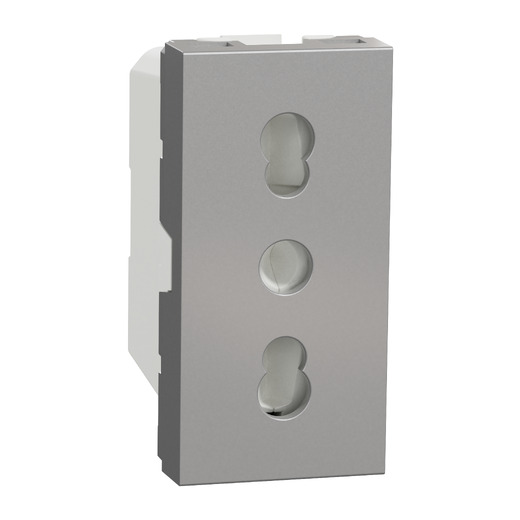 Priza Noua Unica Italiana 2P+E 16A Aluminiu, NU302330, Schneider Electric - Schneider [1]