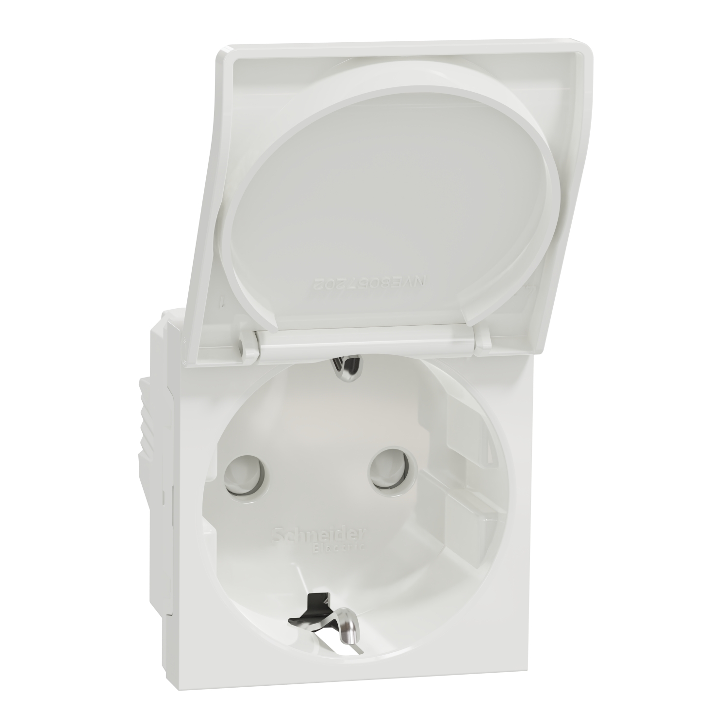 Utičnica šuko 2P+E pokl+zašt+vijč bela