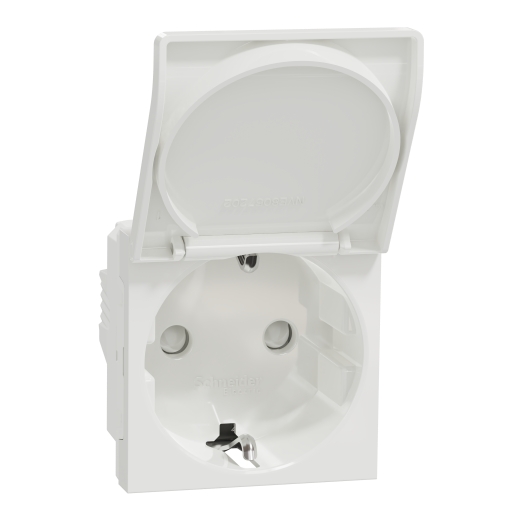 Priza Noua Unica cu Capac Obturatoare 2P+E 16A Alba, NU303718TA, Schneider Electric - Schneider [1]