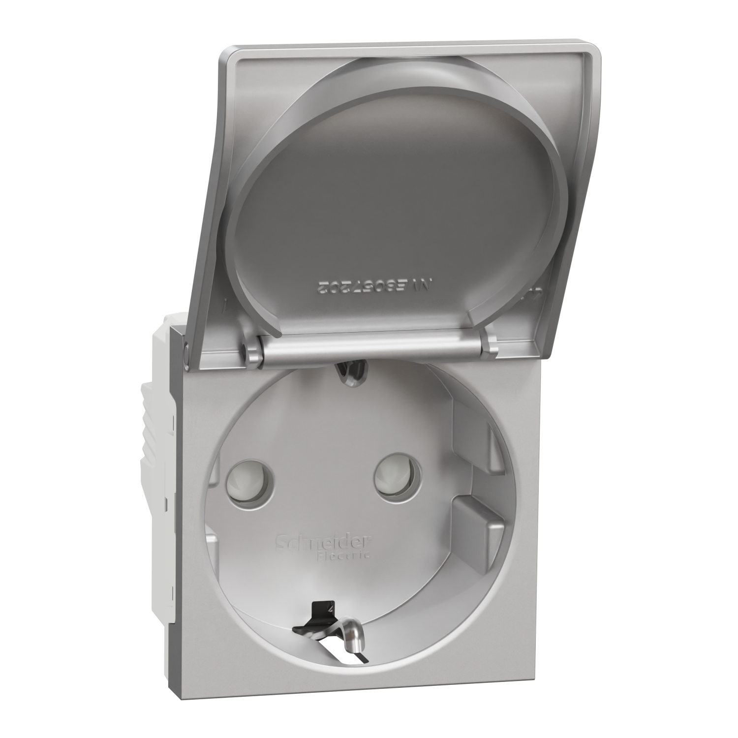 Utičnica šuko 2P+E pokl. zašt. vijč. alu