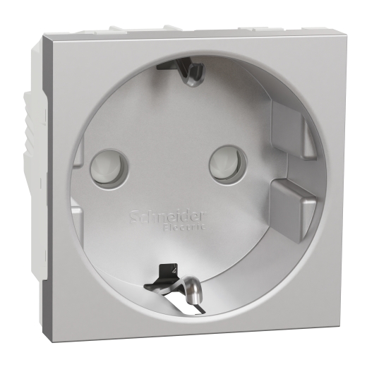 Priza Noua Unica Obturatoare 2P+E 16A Aluminiu, NU303730, Schneider Electric - Schneider [1]