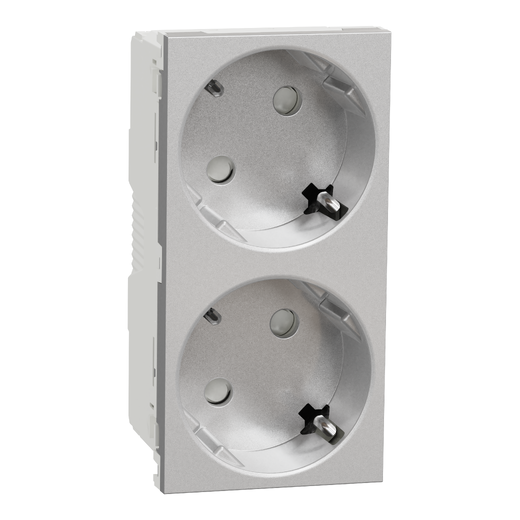 Priza Dubla Modulara Noua Unica 2P+E 16A Aluminiu NU306630, Schneider Electric - Schneider [1]