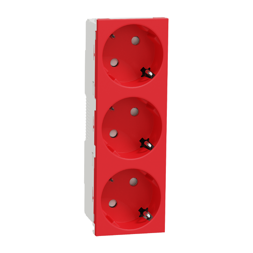 Priza Tripla Modulara Noua Unica 2P+E 16A Rosie, NU307603, Schneider Electric - Schneider [1]