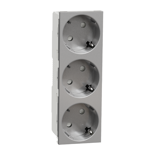 Priza Tripla Modulara Noua Unica 2P+E 16A Aluminiu, NU307630, Schneider Electric - Schneider [1]