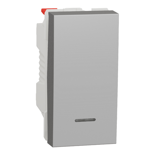 Intrerupător cu Revenire Noua Unica 10A 1m Aluminiu cu Indicator Luminos , NU310630N, Schneider Electric - Schneider [1]