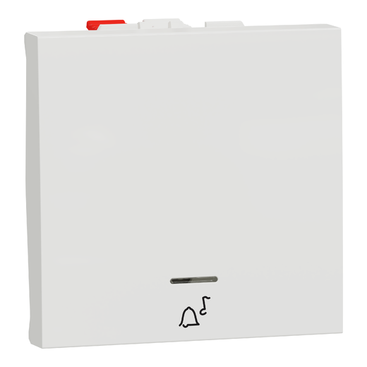 Intrerupător cu Revenire Noua Unica 10A 2m Alb cu Simbol Sonerie si Indicator Luminos , NU320618CN, Schneider Electric - Schneider [1]