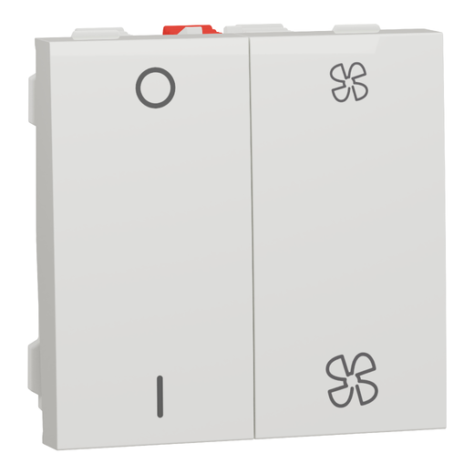 Intrerupător Ventilator + Intrerupător O/I Noua Unica 10A 2m Alb , NU321418, Schneider Electric - Schneider [1]