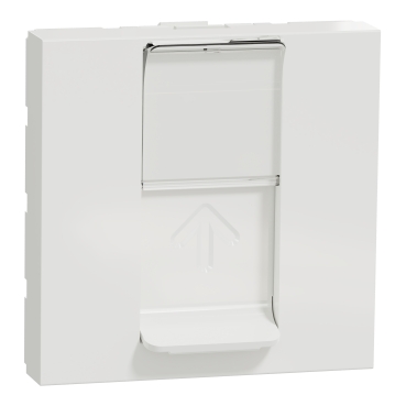 New Unica - 1 x RJ45 socket - 2 m - Cat. 6 - FTP - straight - shutter - white NU341918