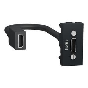 Unica - prise HDMI préconnectorisée - 1 mod - Anthracite - méca seul