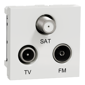 Unica - prise TV + FM + SAT - 2 mod - Blanc - méca seul