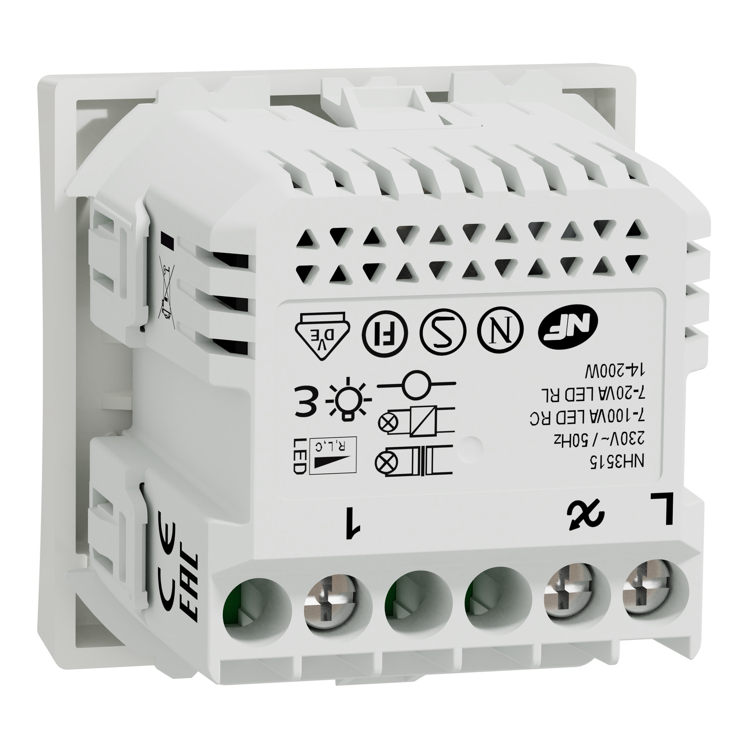 Variateur Rotatif LED Schneider Electric Odace Wiser – Zigbee Blanc – 2 Fils
