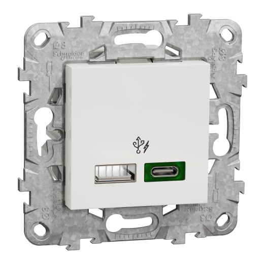 Priza Dubla USB FastCharge Noua Unica A+C 45w Alba , NU501318, Schneider Electric - Schneider [1]