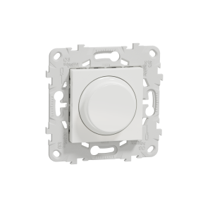 New Unica - dimmer with fixing frame - rotary push type - white