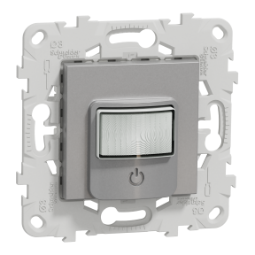 New Unica - Motion sensor with push button integrated and relay - aluminium (Z)