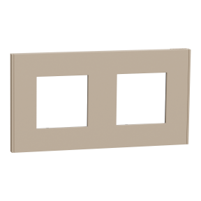 Unica Déco Essentielle - Plaque de finition - Taupe - 2 postes horiz vert