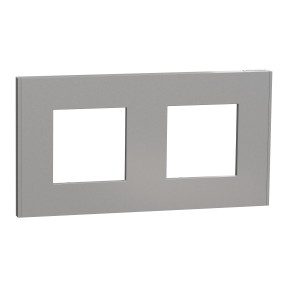 Unica Déco Essentielle - Plaque de finition - Aluminium - 2 postes horiz vert