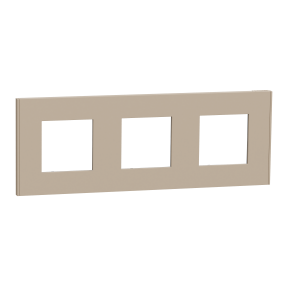 Unica Déco Essentielle - Plaque de finition - Taupe - 3 postes horiz vert