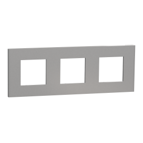 Unica Déco Essentielle - Plaque de finition - Aluminium - 3 postes horiz vert