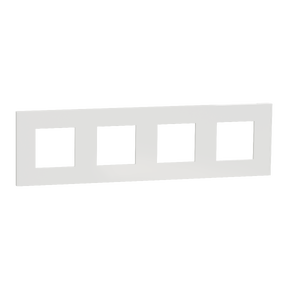 Unica Déco Essentielle - Plaque de finition - Blanc - 4 postes horiz vert