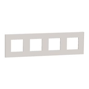 Unica Déco Essentielle - Plaque de finition - Gris pierre - 4 postes horiz vert
