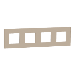 Unica Déco Essentielle - Plaque de finition - Taupe - 4 postes horiz vert