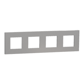 Unica Déco Essentielle - Plaque de finition - Aluminium - 4 postes horiz vert
