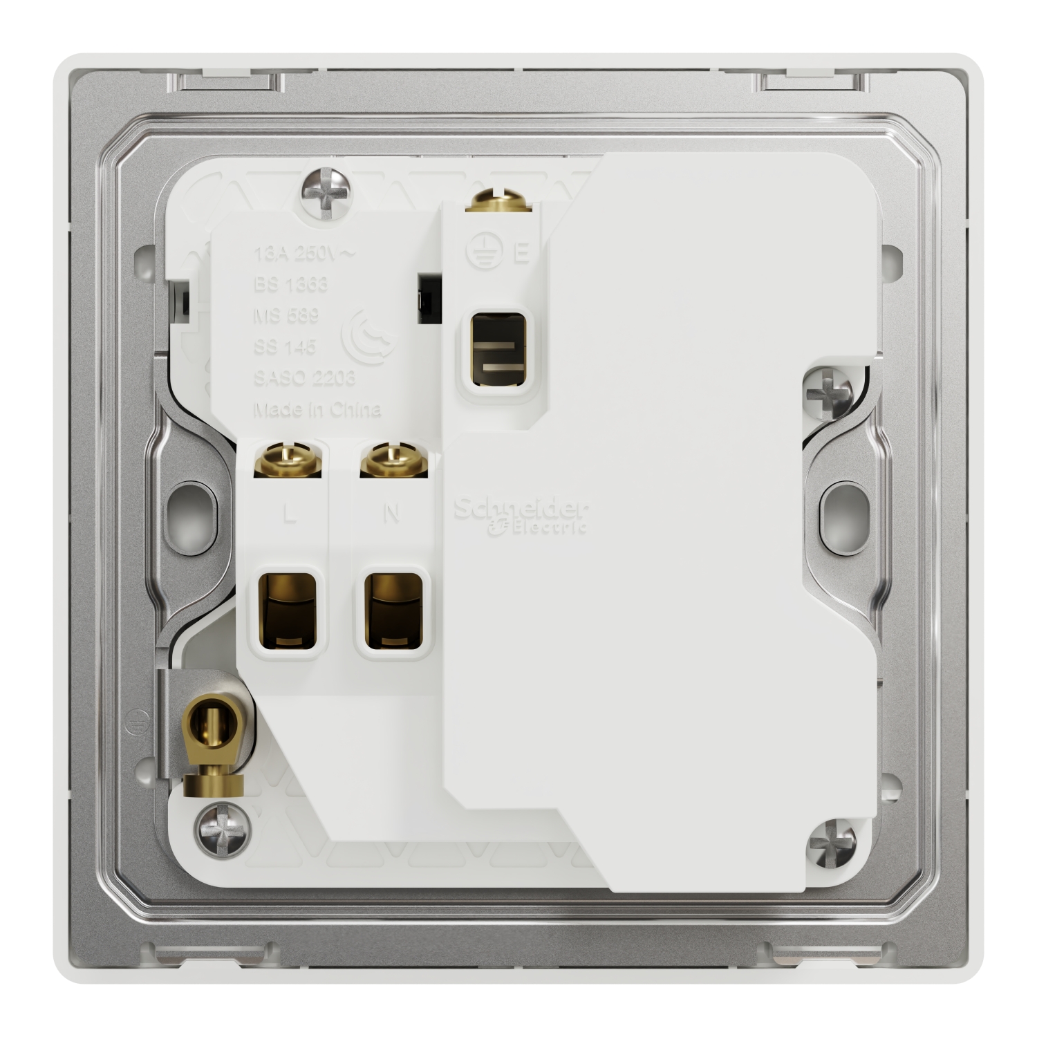 NUX15DACQUS_DG Switched socket with USB, Unica X, 13A, 250V, 2 pole