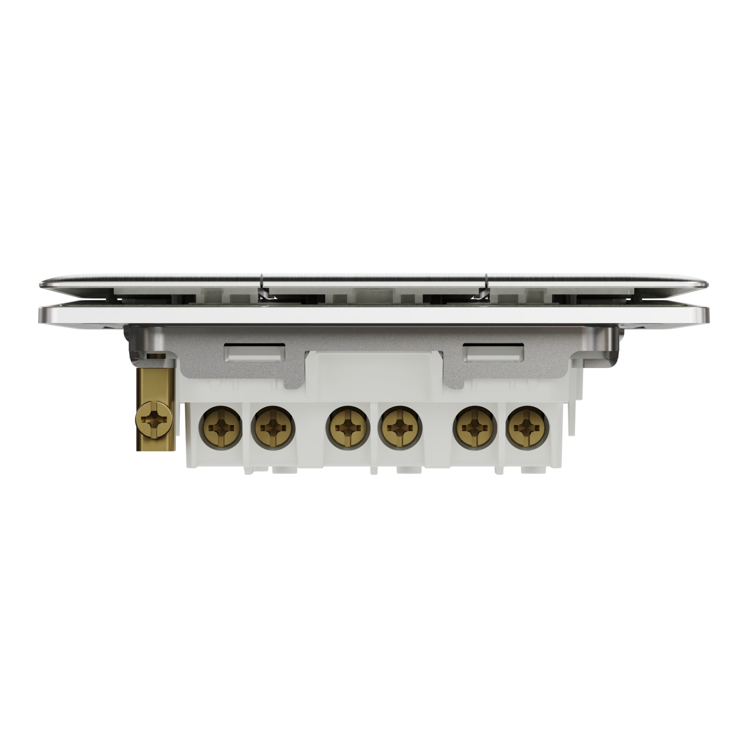 Switch, Unica X, 1 way, 16AX, 250V, 3 gangs, stainless steel