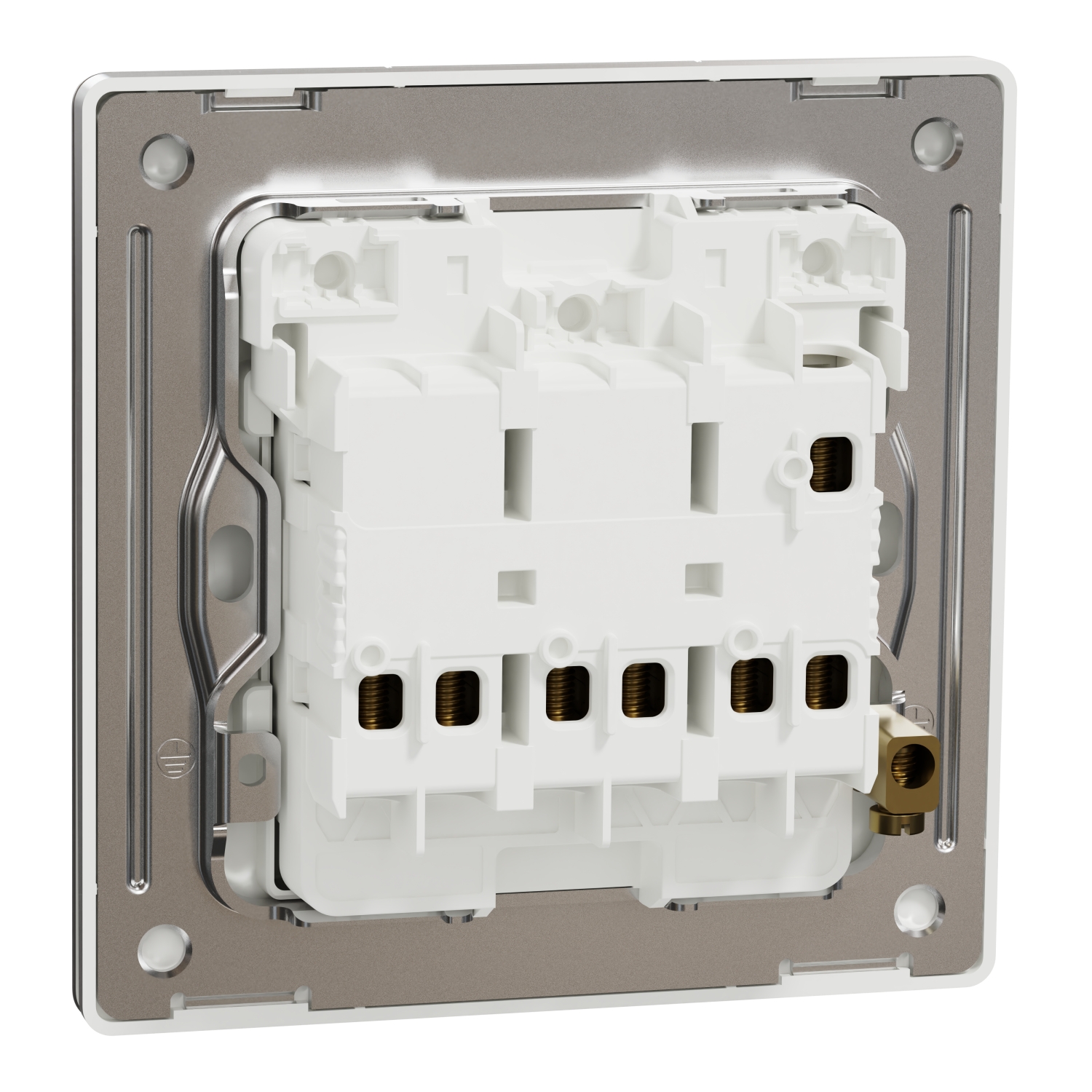 Switch, Unica X, 1 way, 16AX, 250V, 3 gangs, stainless steel