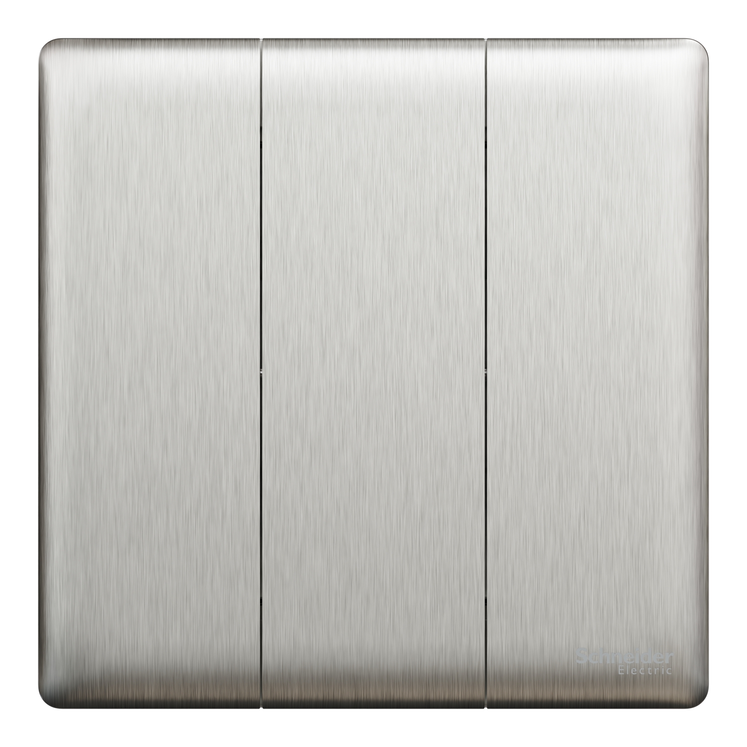 Switch, Unica X, 1 way, 16AX, 250V, 3 gangs, stainless steel