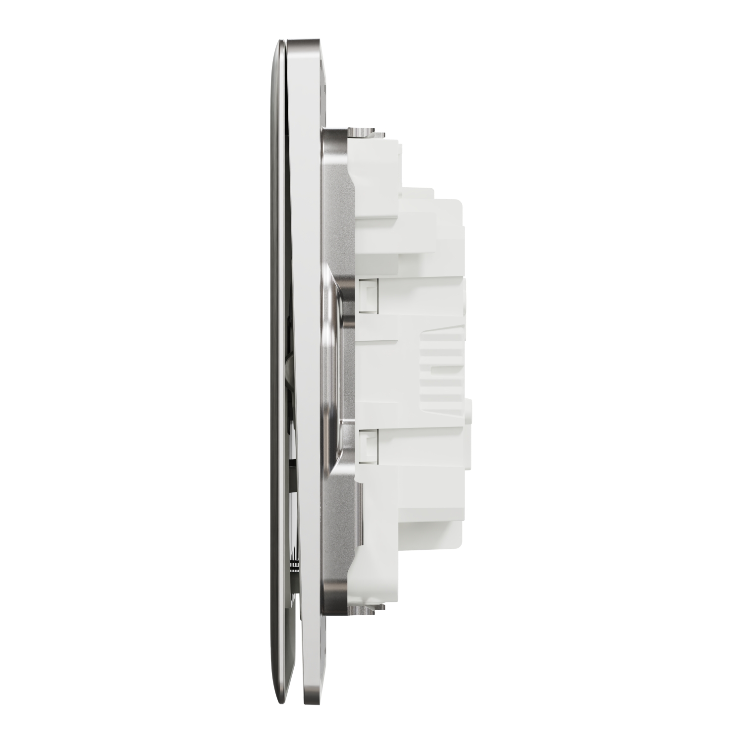 Switch, Unica X, 1 way, 16AX, 250V, 3 gangs, stainless steel