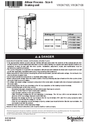 Instruction sheet - ATV Process Size6 Braking Unit: VW3A7105, VW3A7106
