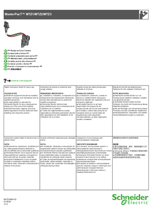 MasterPact MTZ-PF Ready-to-Close Contact - Instruction Sheet