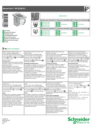 MasterPact MTZ2/MTZ3-Arc Chute - Instruction Sheet