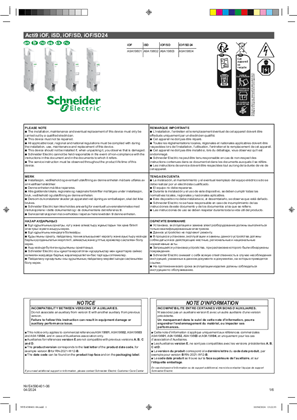 Instruction Sheet - Acti9 iOF, iSD, iOF/SD, iOF/SD24