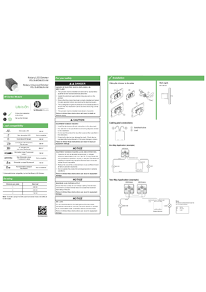 Installation Instructions - Rotary LED and Universal Dimmer