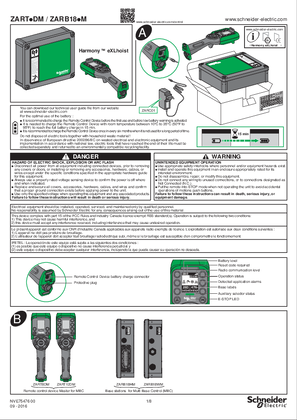 ZART.DM / ZARB18.M / ZART8LM Wireless Remote Control Station, Instruction Sheet