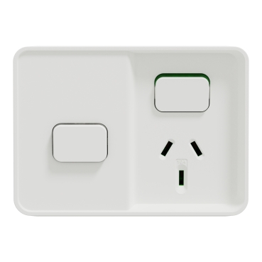 Switched socket outlet, Iconic Outdoor, Single with timer, 10 A, 250 V, Extra white