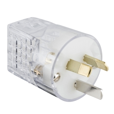 Quick Connect Plug, Straight, 3 PIN, 10A, 250V, Transparent