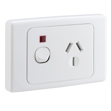 SOCKET SWITCHED SINGLE DOUBLE POLE 20A NEON