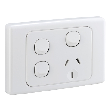 Clipsal 2000 Series Single Switch Socket Outlet 250V, 10A, 2 Removable Extra Switch