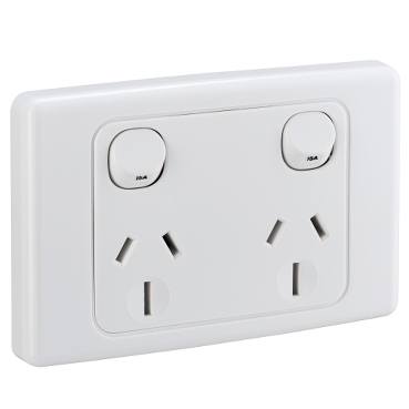2000 Series, Twin Switch Socket Outlet 250V, 15A